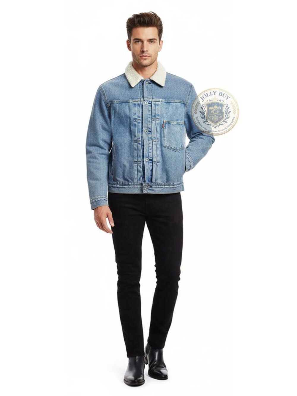 Levi’s Premium Men’s Trucker Jacket Vintage Fit Denim Sherpa Collar Size XL NEW